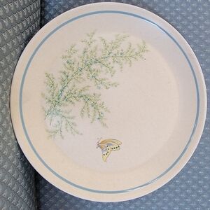 1 Vintage Dinner Plate from the Lenox Fancy Free Temper-ware Collection